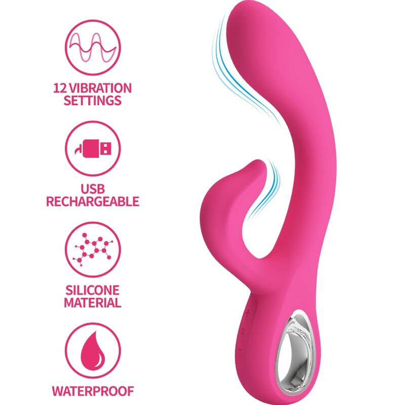 Mercadox PRETTY LOVE - FRITZ RABBIT VIBRADOR 12 VIBRAÇÕES ROSA