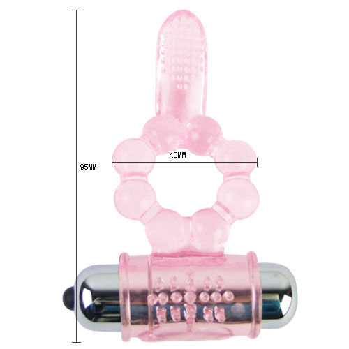 Mercadox BAILE - ANEL DE SILICONE 10 RITMOS DE LÍNGUA COM VIBRAO ROSA