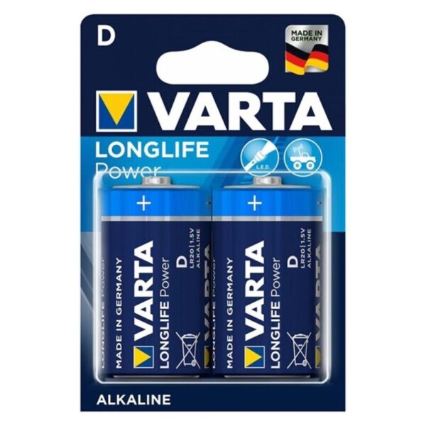 Mercadox VARTA - LONGLIFE POTÊNCIA ALCALINA BATERIA D LR20 2 UNIDADE