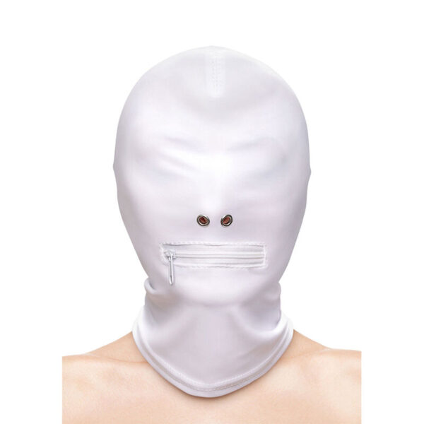 Mercadox NS NOVELTIES - FETISH & FASHION FECHADO BOCA COM ZÍPER CAPUZ NYLON BRANCO