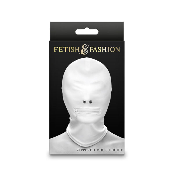 NS NOVELTIES - FETISH & FASHION FECHADO BOCA COM ZÍPER CAPUZ NYLON BRANCO - Image 2