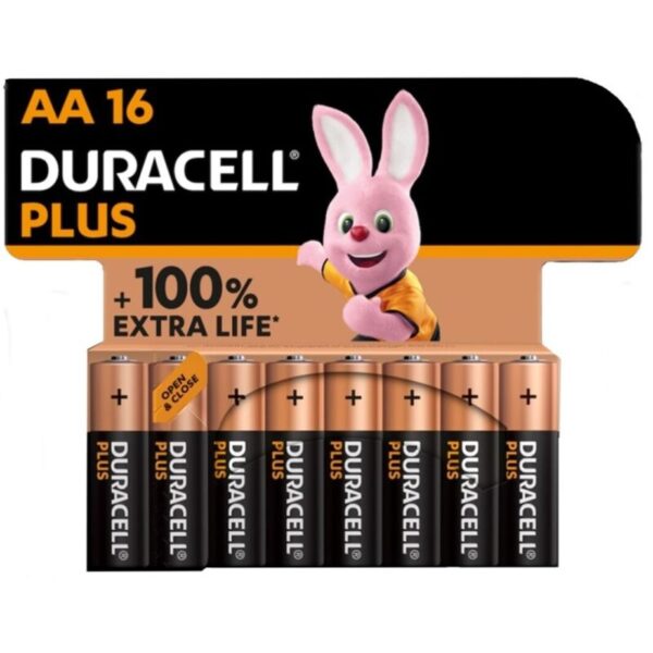 Mercadox DURACELL - PLUS POWER 100 BATERIA ALCALINA AA LR6 16 UNIDADE