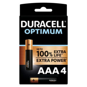 DURACELL – BATERIA ALCALINA OPTIMUM 200 AAA LR03 4 UNIDADE