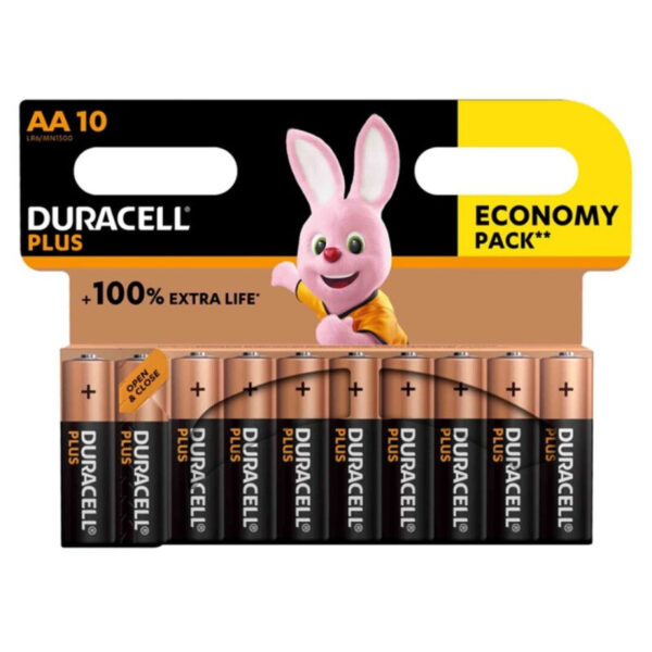 Mercadox DURACELL - PLUS POWER 100 BATERIA ALCALINA AA LR6 10 UNIDADE