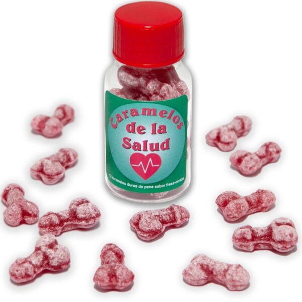 Mercadox DIABLO PICANTE - 12 DOCES SAUDÁVEIS FORMATO DE PÊNIS MORANGO/CEREJA