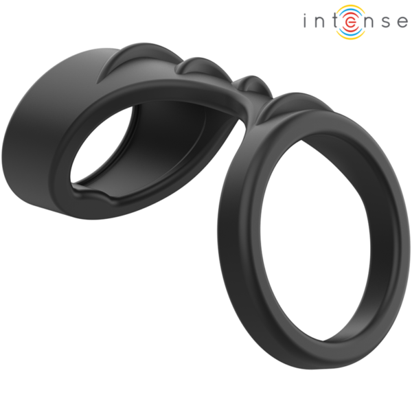 Mercadox INTENSE - THEO ANEL DE SILICONE DUPLO PARA PÊNIS MODELO 3 PRETO