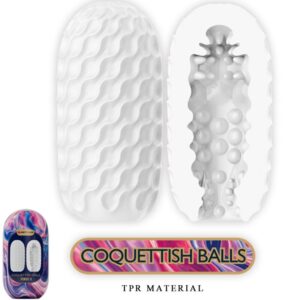 PRETTY LOVE – MASTURBADOR MASCULINO DE SILICONE COQUETTISH BALLS BRANCO