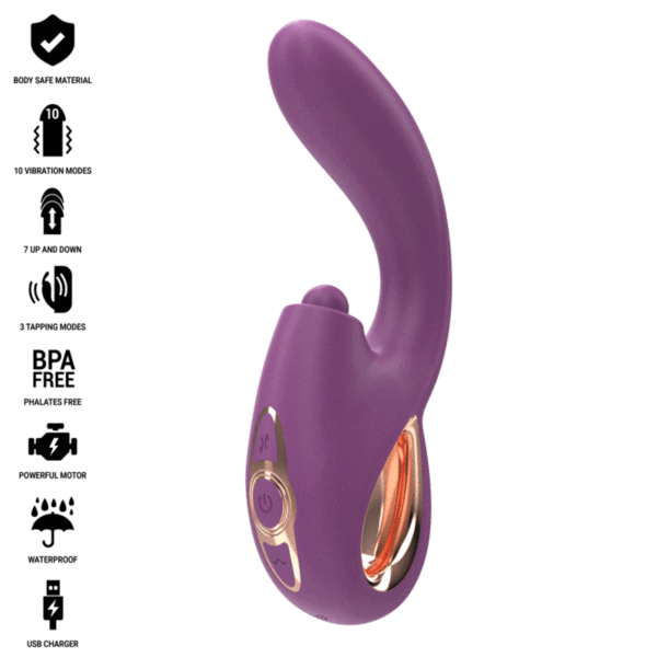 Mercadox INTENSE - LALI MULTIFUNCIONAL VIBRADOR G-SPOT TAPPING & THRUST & VIBRATION ROXO