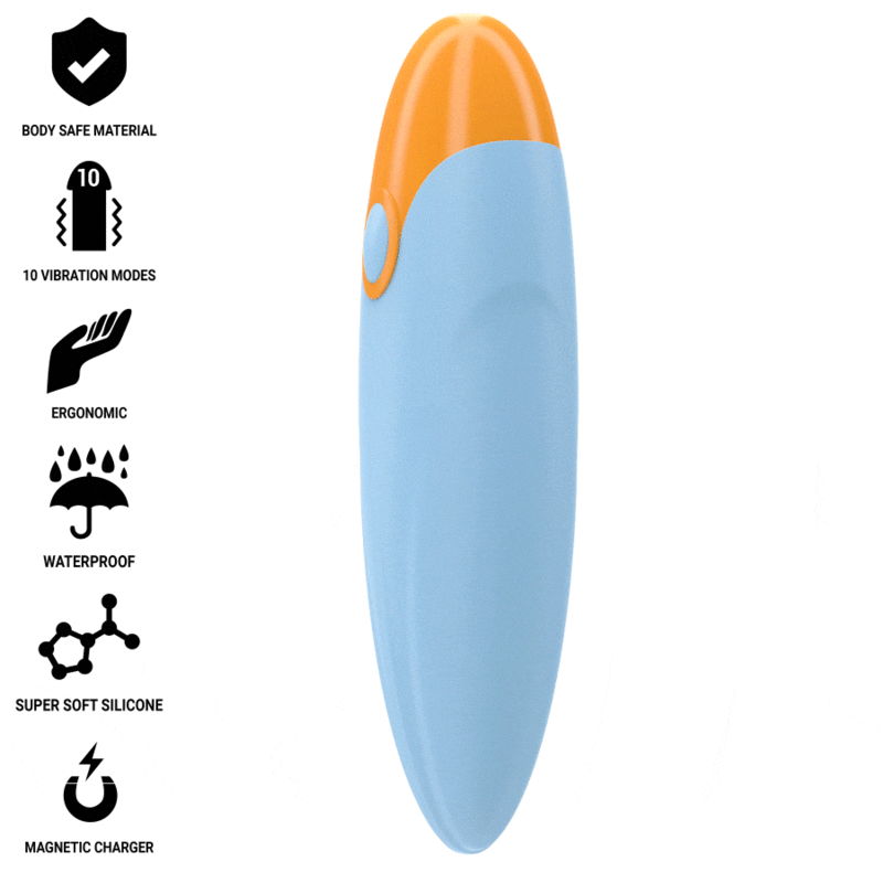 Mercadox INTENSE - MIKE VIBRATING BULLET 10 VIBRAÇÕES CONTROLE REMOTO AZUL
