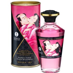 SHUNGA – ÓLEO DE MASSAGEM EFEITO CALOR SABOR INTENSO DE FRAMBOESA 100 ML