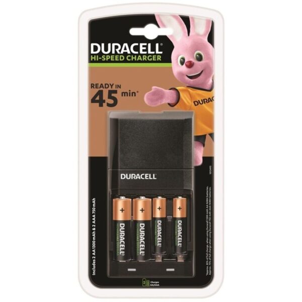 Mercadox DURACELL - CARREGADOR 45MIN. + 2xAA 1700mAh + 2xAAA 750mAh