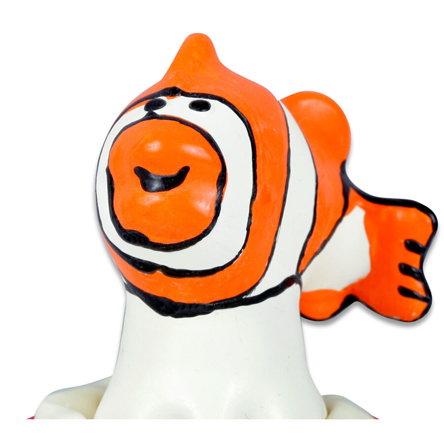 Mercadox CONDOMERIE - PRESERVATIVOS NOVIDADES PINTADOS À MÃO PEIXE LARANJA
