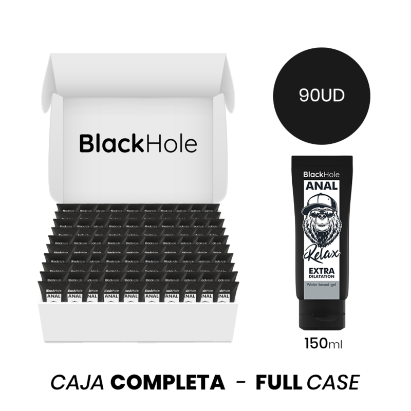 Mercadox MOQ 90 - GEL À BASE DE ÁGUA BLACK HOLE EXTRA DILATAÇÃO 150 ML