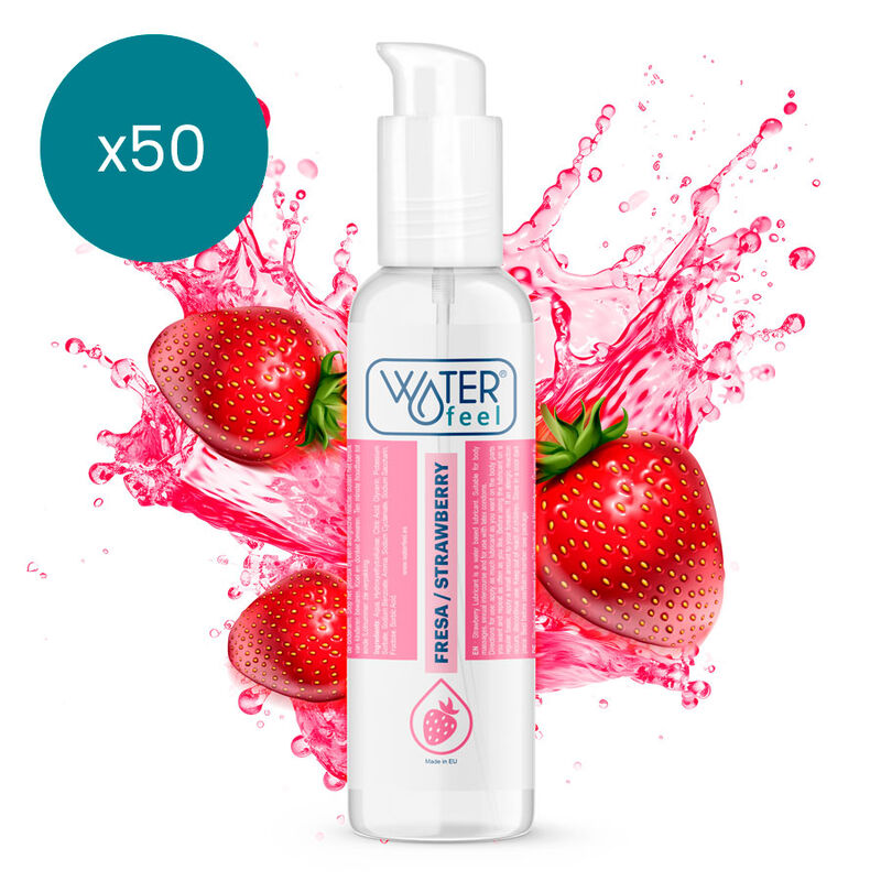 Mercadox WATERFEEL - LUBRIFICANTE À BASE DE ÁGUA DE MORANGO 175 ML PACK 50 UNIDADES