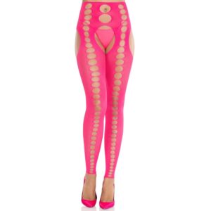 LEG AVENUE – MEIAS OPACAS SEM ALÇAS E SEM COSTURAS ROSA NEON