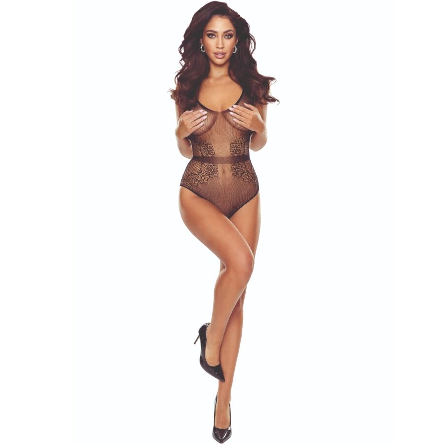 Mercadox PASSION - BS115 BLACK GRID BODYSTOCKING