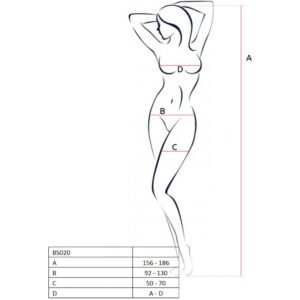 PASSION – WOMAN BS020 BODYSTOCKING PRETO TAMANHO ÚNICO