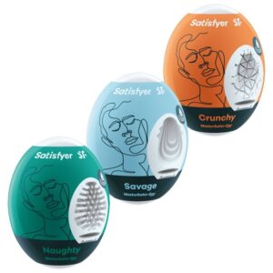 SATISFYER – 3 OVOS MASTURBADORES NAUGHTY, SAVAGE & CRUNCHY