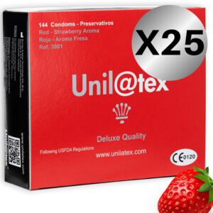 UNILATEX – PACOTE DE CONSERVANTES UNILATEX VERMELHO / MORANGO 25 X 144 UNIDADES