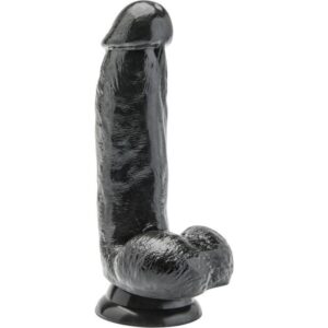 GET REAL – DILDO 12 CM COM BOLAS PRETO