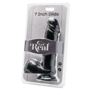GET REAL – DILDO 18 CM COM BOLAS PRETAS