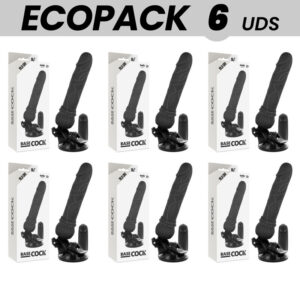 ECOPACK 6 UNIT – BASECOCK CONTROLE REMOTO VIBRADOR REALÍSTICO BASECOCK PRETO 19,5 CM