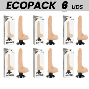 ECOPACK 6 UNIT – BASECOCK VIBRADOR REALÍSTICO 2-1 NATURAL 18.5 CM -O- 4 CM