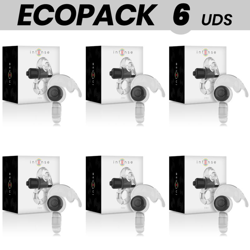 Mercadox ECOPACK 6 UNIDADES - INTENSE ANEL VIBRADOR TRANSPARENTE FRITURA INTENSA