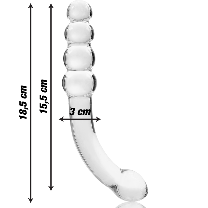 NEBULA SERIES BY IBIZA - MODELO 14 DILDO VIDRO BOROSILICADO TRANSPARENTE 18.5 CM -O- 3 CM - Image 3