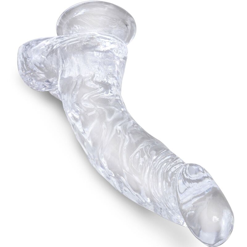 KING COCK - CLEAR PÊNIS CURVADO REALISTA COM BOLAS 16.5 CM TRANSPARENTE - Image 2