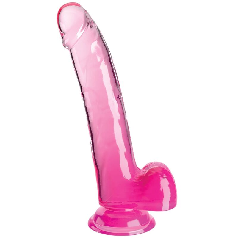 Mercadox KING COCK - CLEAR DILDO COM TESTÍCULOS 20.3 CM ROSA