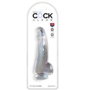 KING COCK – CLEAR DILDO COM TESTÍCULOS 15.2 CM TRANSPARENTE