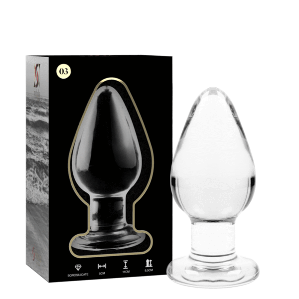Mercadox NEBULA SERIES BY IBIZA - MODELO 3 ANAL PLUG VIDRO BOROSILICADO TRANSPARENTE 11 CM -O- 5 CM
