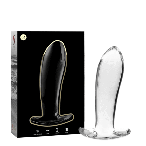 Mercadox NEBULA SERIES BY IBIZA - MODELO 5 ANAL PLUG VIDRO BOROSILICADO TRANSPARENTE 12.5 CM -O- 3.5 CM