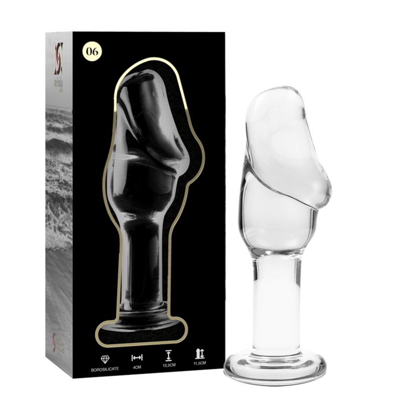 Mercadox NEBULA SERIES BY IBIZA - MODELO 6 ANAL PLUG VIDRO BOROSILICADO TRANSPARENTE 12.5 CM -O- 4 CM