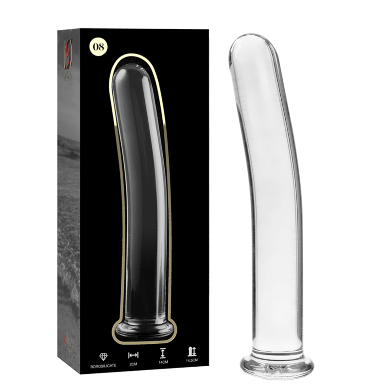 Mercadox NEBULA SERIES BY IBIZA - MODELO 8 DILDO VIDRO BOROSILICADO TRANSPARENTE 14.5 CM -O- 2 CM
