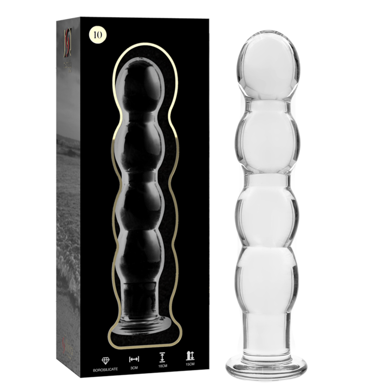 Mercadox NEBULA SERIES BY IBIZA - MODELO 10 DILDO VIDRO BOROSILICADO TRANSPARENTE 16.5 CM -O- 3.5 CM
