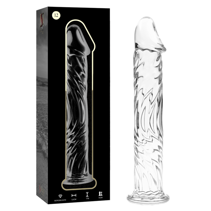 Mercadox NEBULA SERIES BY IBIZA - MODELO 12 DILDO VIDRO BOROSILICADO TRANSPARENTE 17 CM -O- 3.5 CM