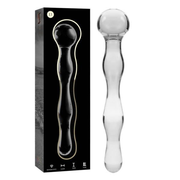 Mercadox NEBULA SERIES BY IBIZA - MODELO 13 DILDO VIDRO BOROSILICADO TRANSPARENTE 18 CM -O- 3.5 CM