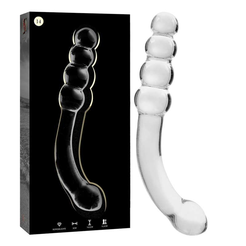 Mercadox NEBULA SERIES BY IBIZA - MODELO 14 DILDO VIDRO BOROSILICADO TRANSPARENTE 18.5 CM -O- 3 CM