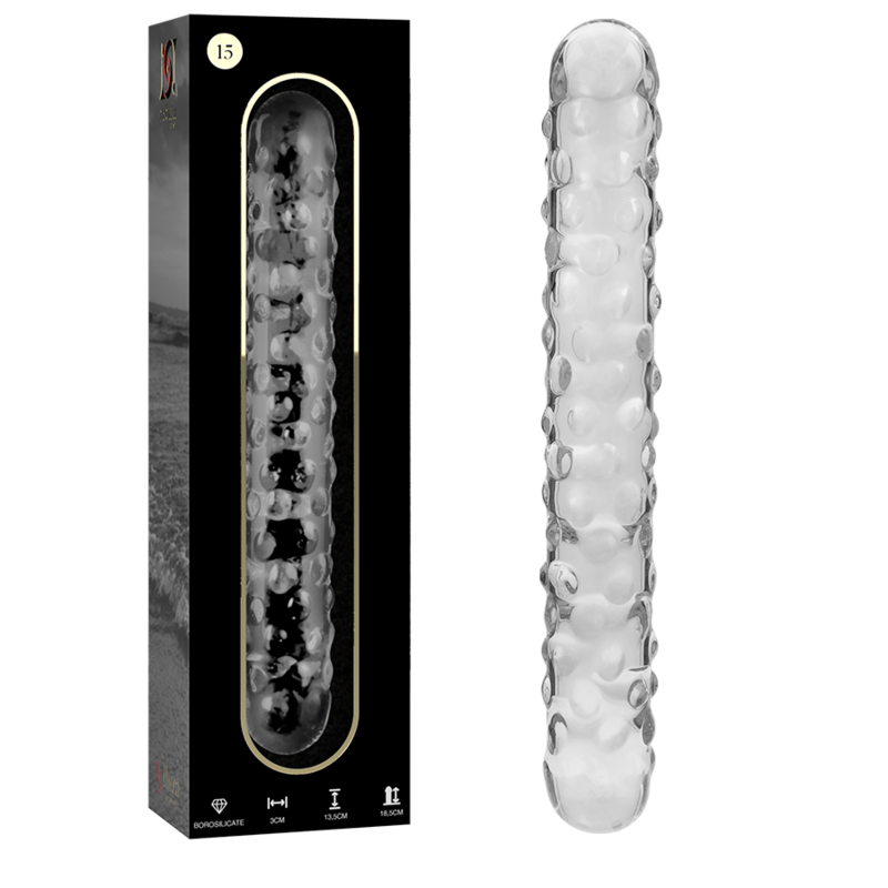 Mercadox NEBULA SERIES BY IBIZA - MODELO 15 DILDO VIDRO BOROSILICADO TRANSPARENTE 18.5 CM -O- 3 CM
