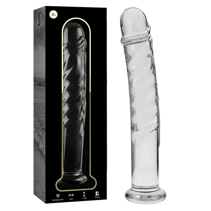 Mercadox NEBULA SERIES BY IBIZA - MODELO 16 DILDO VIDRO BOROSILICADO TRANSPARENTE 18.5 CM -O- 3 CM