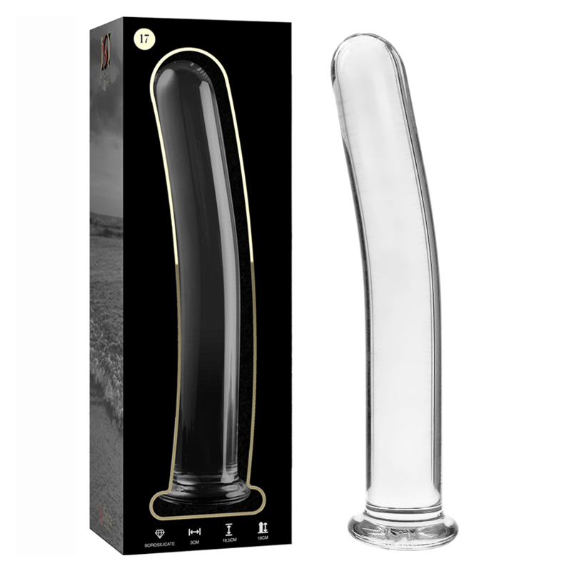 Mercadox NEBULA SERIES BY IBIZA - MODELO 17 DILDO VIDRO BOROSILICADO TRANSPARENTE 18.5 CM -O- 3 CM