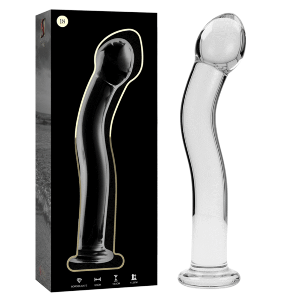 Mercadox SÉRIE NEBULA BY IBIZA - MODELO 18 DILDO VIDRO BOROSILICADO TRANSPARENTE 18.5 CM -O- 3.5 CM