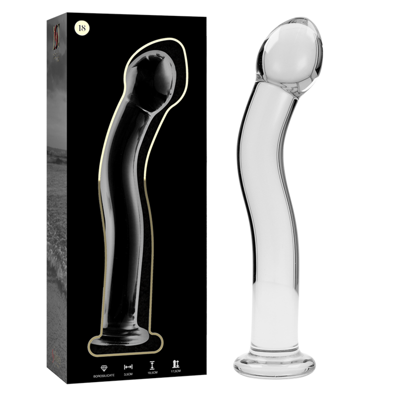 Mercadox SÉRIE NEBULA BY IBIZA - MODELO 18 DILDO VIDRO BOROSILICADO TRANSPARENTE 18.5 CM -O- 3.5 CM