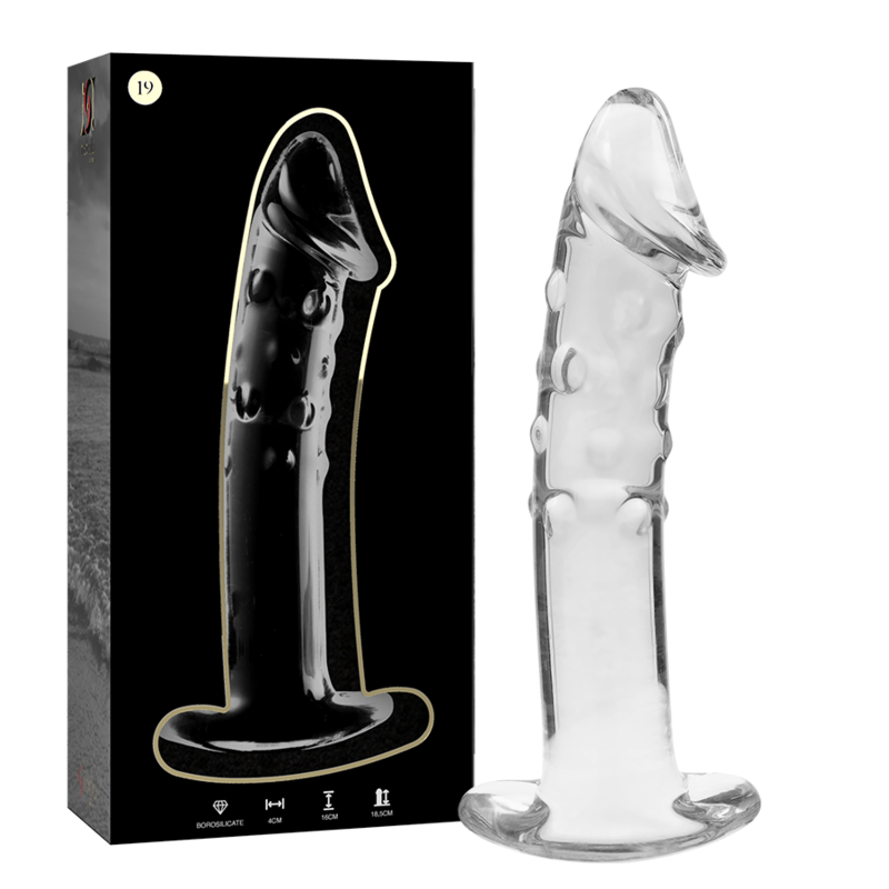 Mercadox NEBULA SERIES BY IBIZA - MODELO 19 DILDO VIDRO BOROSILICADO TRANSPARENTE 18.5 CM -O- 4 CM