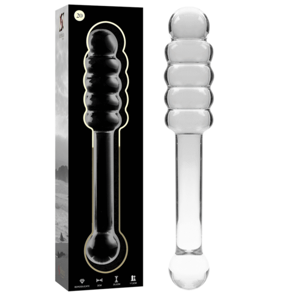 Mercadox NEBULA SERIES BY IBIZA - MODELO 20 DILDO VIDRO BOROSILICADO TRANSPARENTE 20.5 CM -O- 3 CM