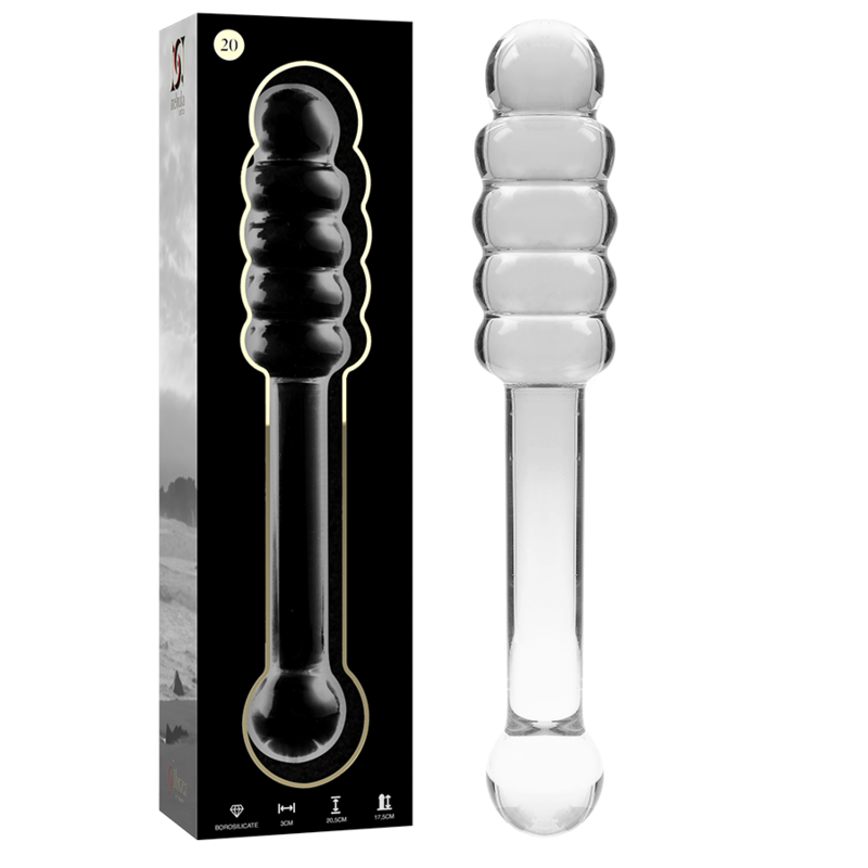 Mercadox NEBULA SERIES BY IBIZA - MODELO 20 DILDO VIDRO BOROSILICADO TRANSPARENTE 20.5 CM -O- 3 CM