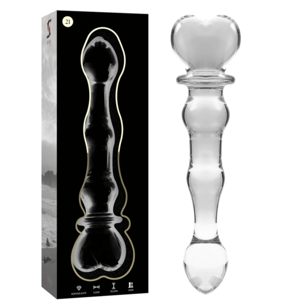 Mercadox NEBULA SERIES BY IBIZA - MODELO 21 DILDO VIDRO BOROSILICADO TRANSPARENTE 20.5 CM -O- 3.5 CM