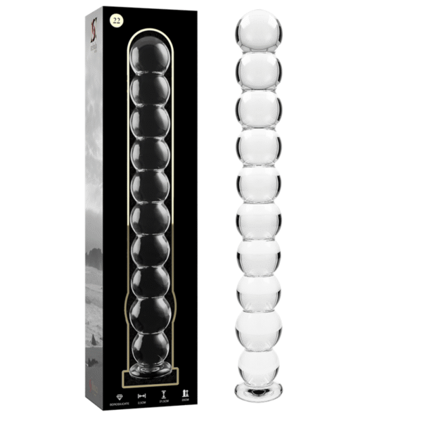 Mercadox NEBULA SERIES BY IBIZA - MODELO 22 DILDO VIDRO BOROSILICADO TRANSPARENTE 21.5 CM -O- 2.5 CM